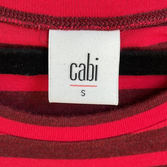 CAbi Red striped tshirt with flounce bottom - Picture 3 of 5